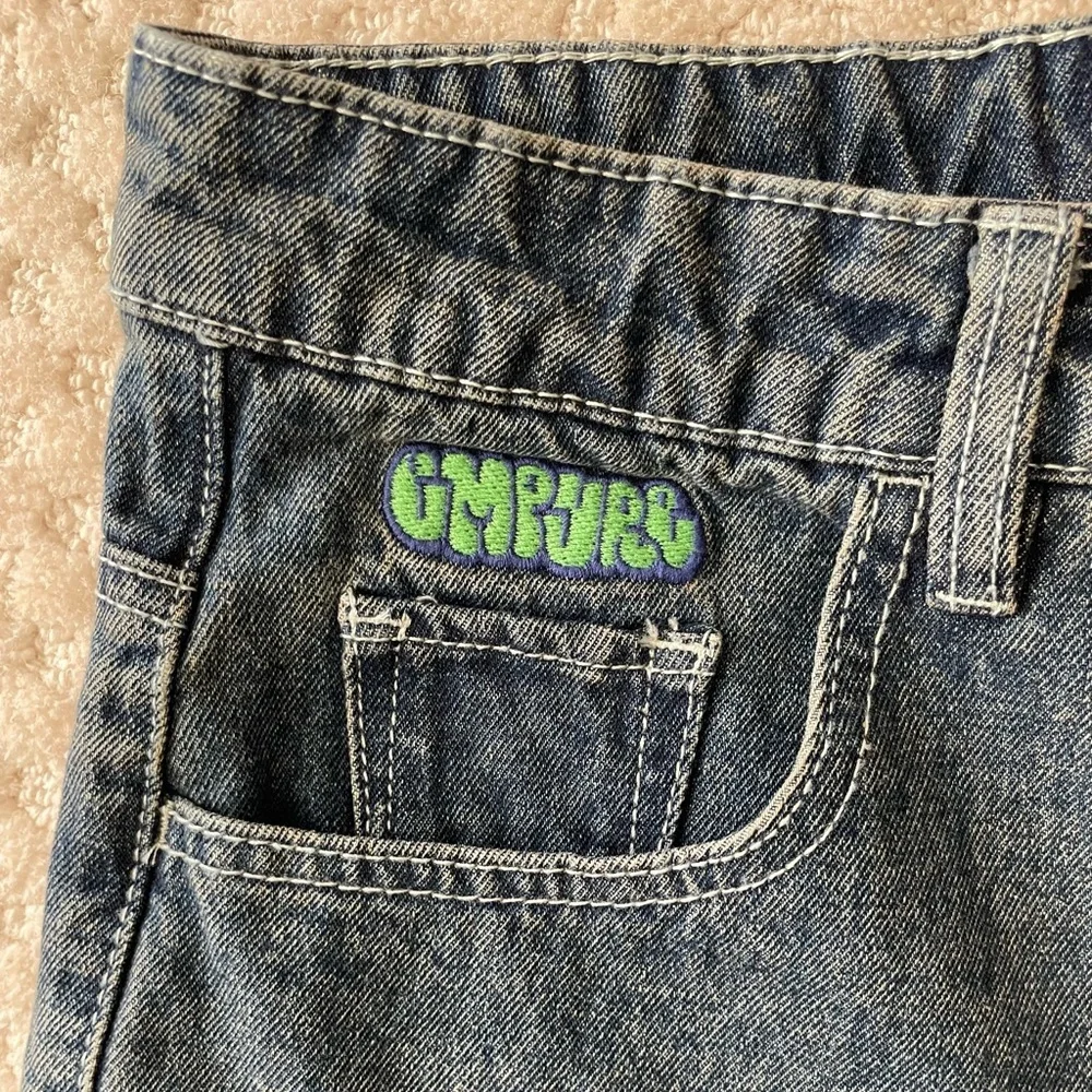 Empyre Loiter Blue Straight Leg Jeans High Waisted Denim Dark Wash 2 Zumiez - Picture 6 of 13